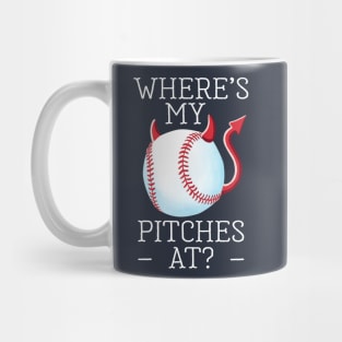 Funny Devil's Baseball, Where's My Pitches At? Mug